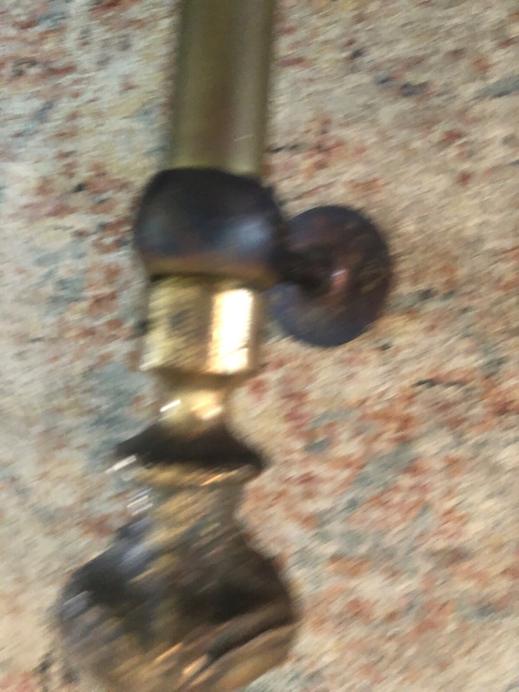 Vintage Brass Rail with Embossed Finial Ends 59" Long