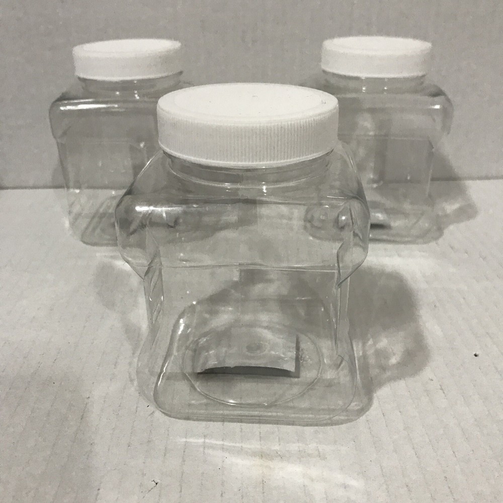 3- TOOL SHOP Clear 16oz Plastic Jars (LY-13)