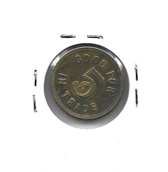 Everett Washington - Brewster's - 5 cent trade token