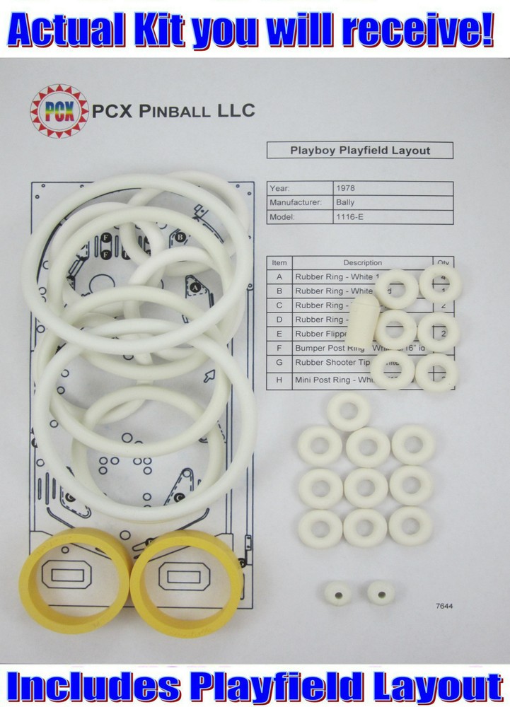 1978 Bally Playboy Pinball Machine Rubber Ring Kit