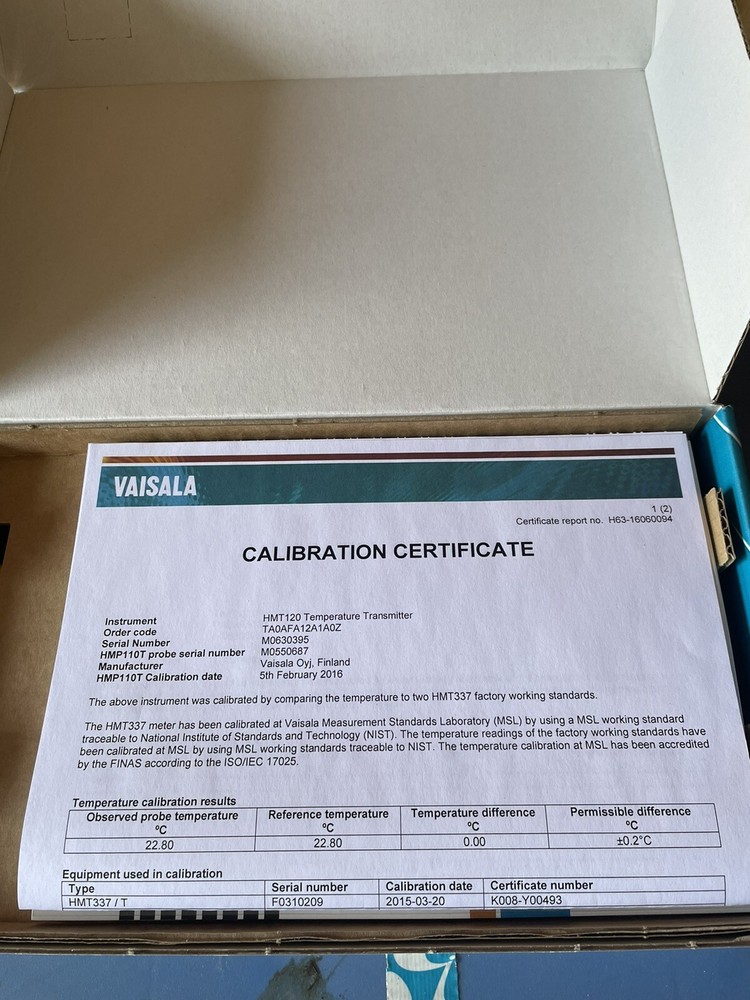 vaisala temperature data logger hmt120