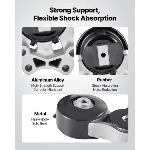 Engine and Transmission Motor Mount Kit Replacement, Set of 3, Compatible with 2