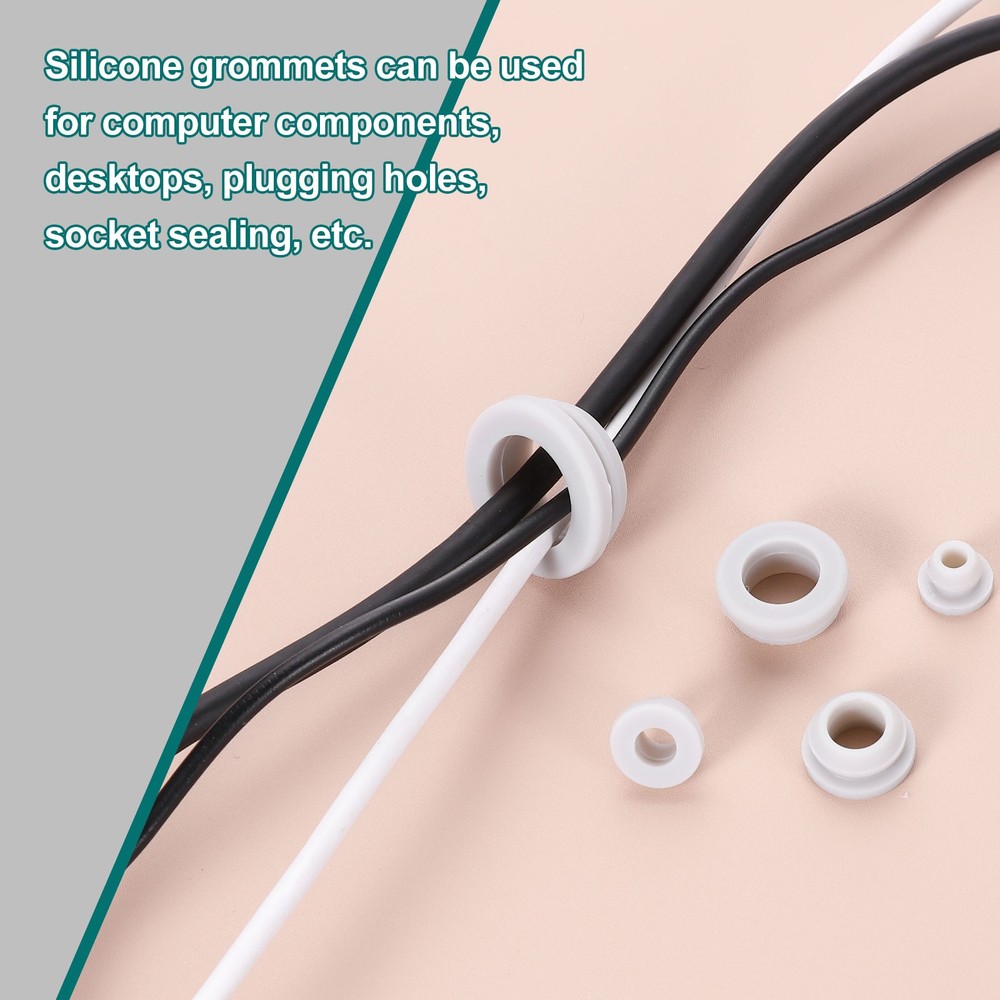 12Pcs Rubber Grommets, Mount Dia 8mm ID 5.5mm Firewall Hole Plug, Gray