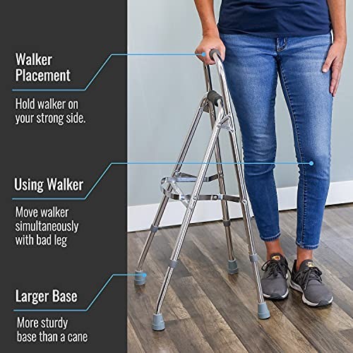 Adjustable Hemi Walker Lightweight Aluminum Folding Mobility Aid Support