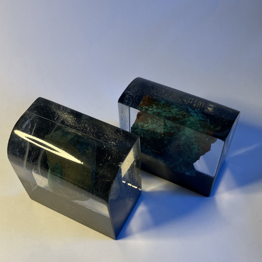King Solomon's Mines Stone in Acrylic Rectangular Paperweight Glossy Medium Pair