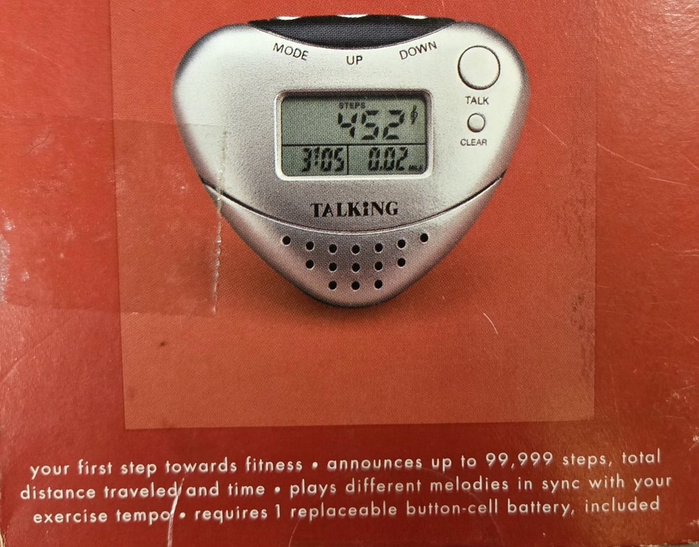 Talking Pedometer Heart Shaped Unbranded New