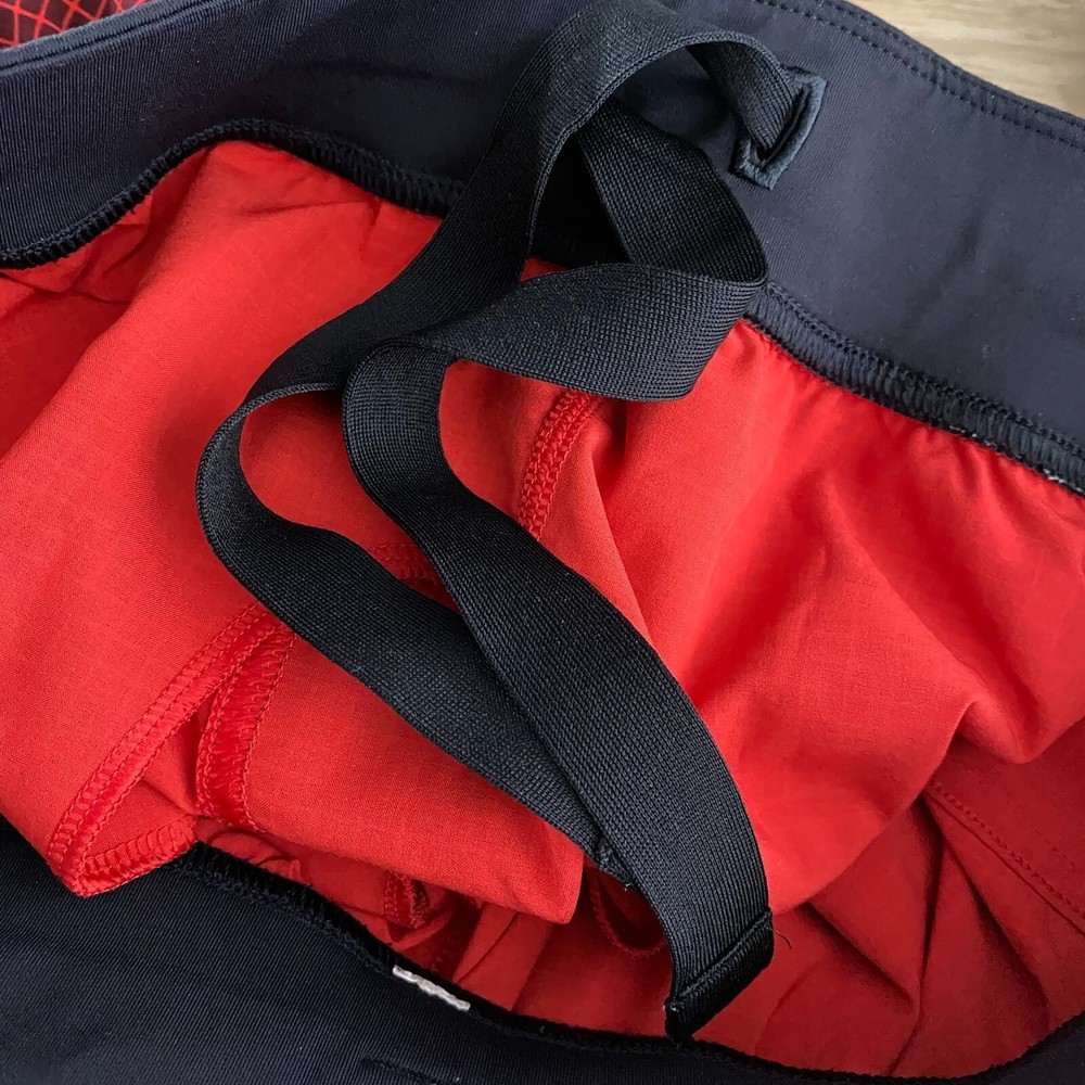 Lululemon Core Shorts Men's Medium Red Black Grid Unlined Workout L-2105