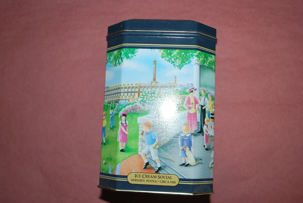 Vintage Hershey's Hugs Tin Can 6.5" tall