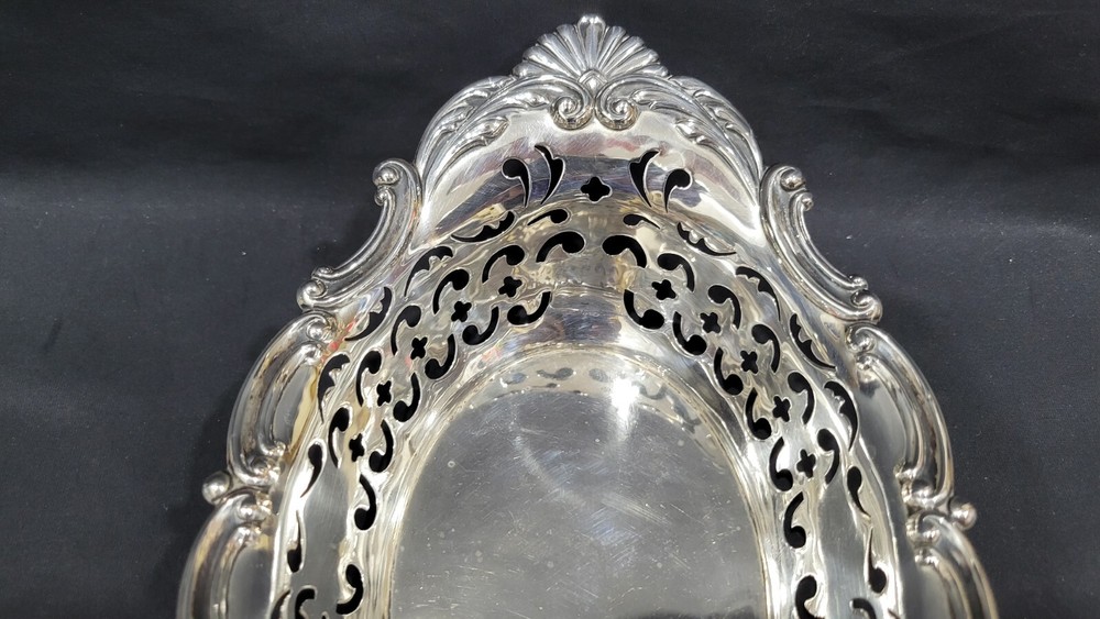 Vintage Gorham Sterling Silver Pierced Oval Bowl