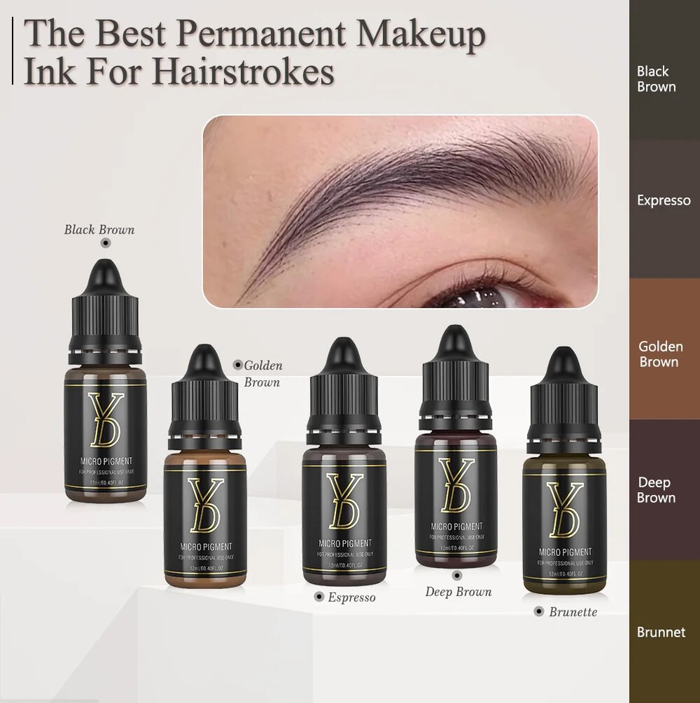 Liquid Pigment Organic Eyebrow Tattoos Ink Microblading Professional Makeup 12ML