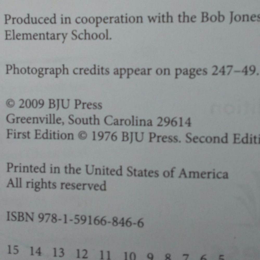 Bob Jones University Science 3 Third Edition 4 Textbooks Collection BJU Press