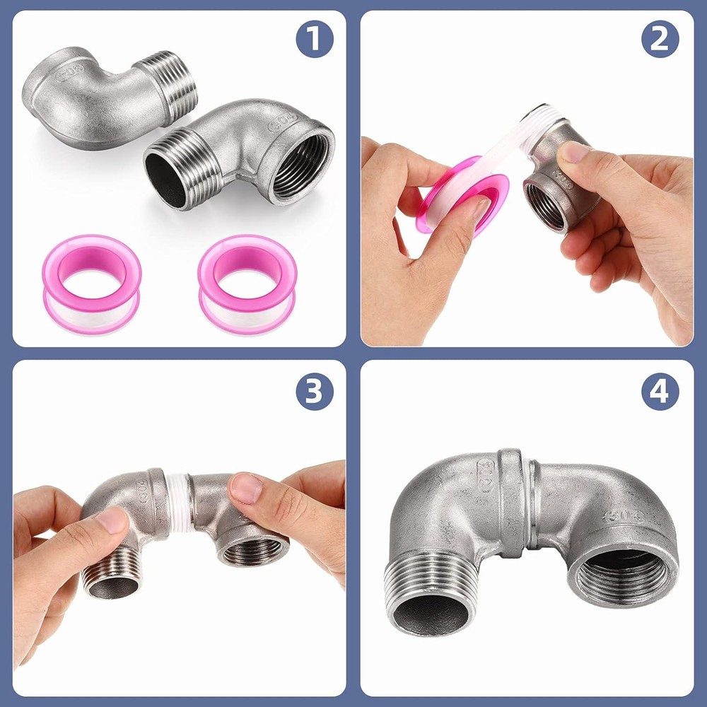 2Pcs 304 Stainless Steel 90 Degree Elbow 3/4 NPT Threaded Pipe Fitting Silver