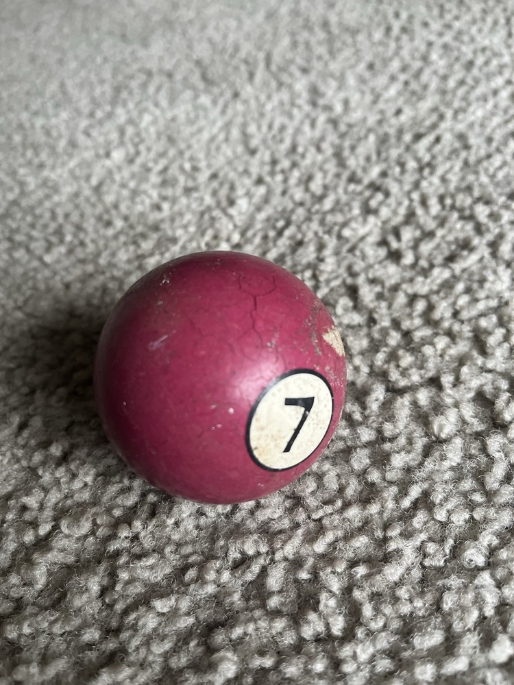 Maroon Number 7 Billiard Ball