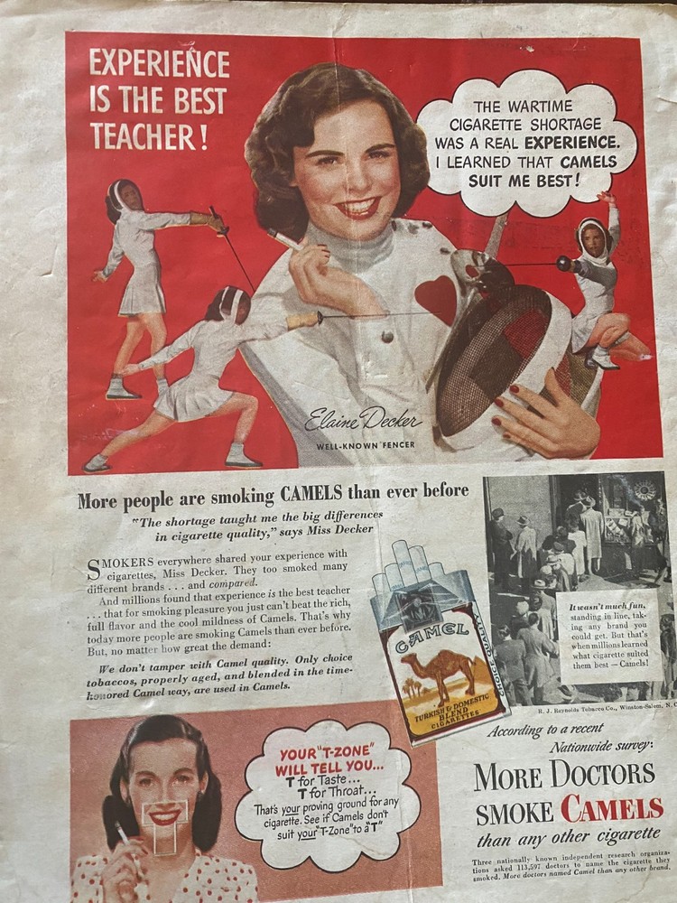 Camel Cigarettes, Full Page Vintage Print Ad, aa