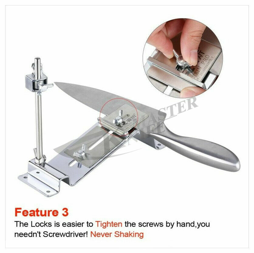 Pro Kitchen Knife Sharpener Sharpening-System Fixed Angle +4 Stone Kit