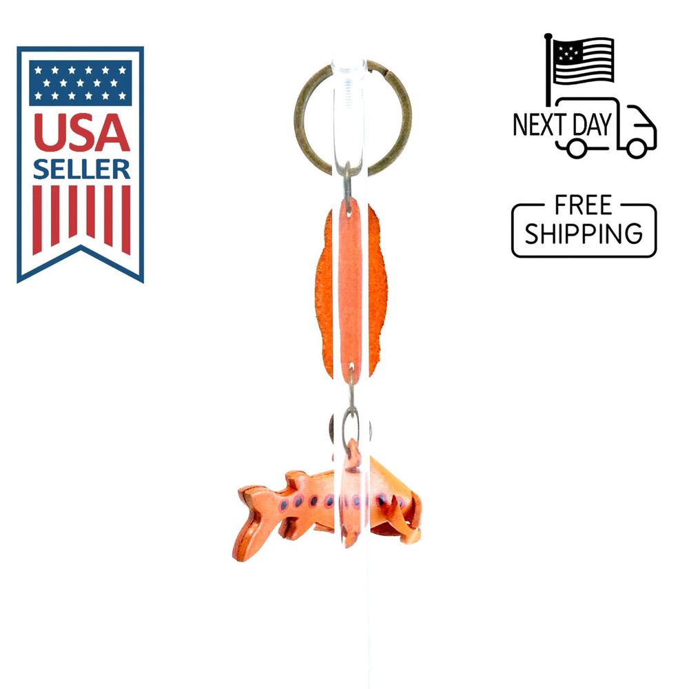 Sea Trout Handmade Leather Keyring