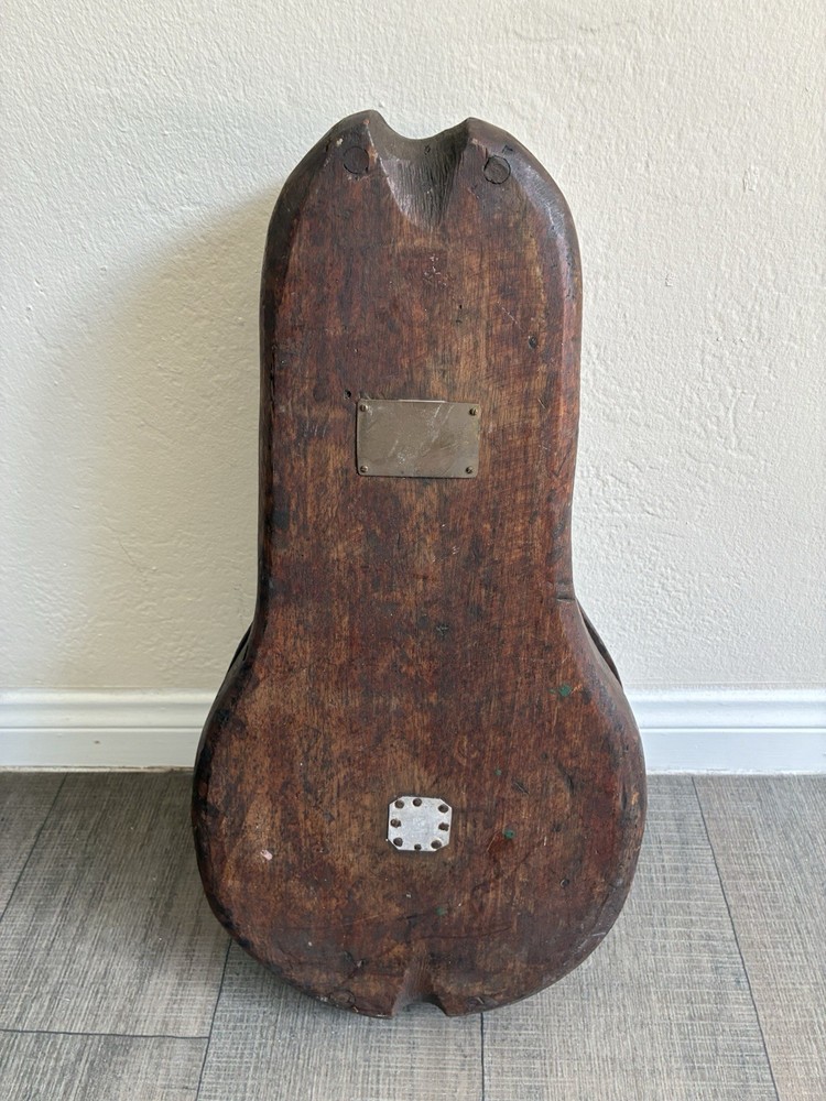 Vintage Black Hawk Wooden Pulley 2 Wheels