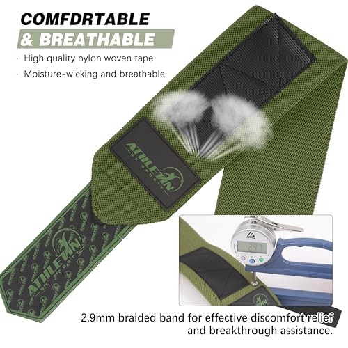 Professional Wrist Wraps, Heavy-Duty Support with Thumb Loop 18 Inch Light Blue