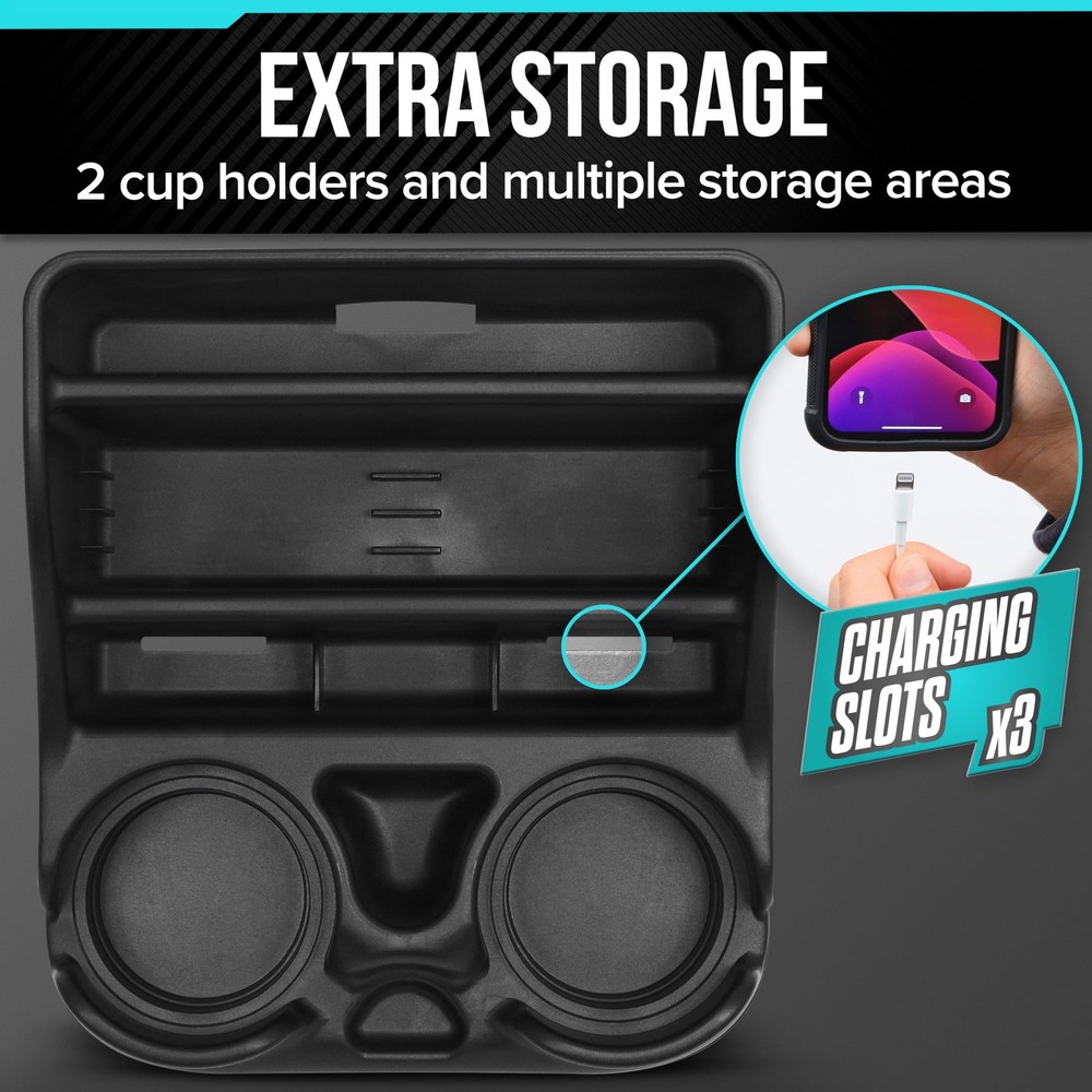 Moblorg Console Organizer with Cup Holders for Truck Minivan SUV