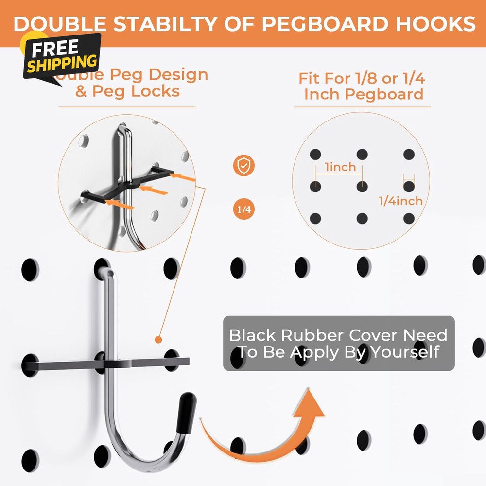 120PCS Pegboard Accessories Organizer Kit, Peg Board Hooks Assortment with Bins