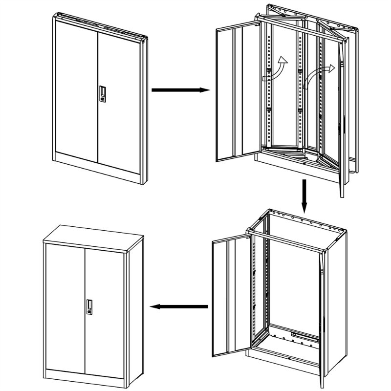 Metal Storage Cabinet with Locking Doors and Adjustable Shelf, Folding Cabinet