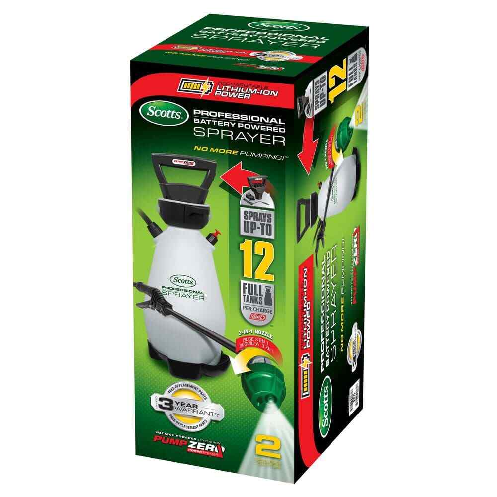 Professional Sprayer 2 Gal. Lithium-Ion Powered Adjustable Nozzle Fast Flow Rate
