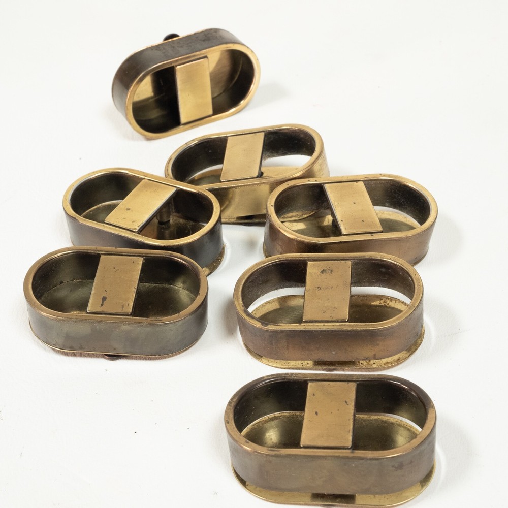 (1) Drexel Passage Drawer Pull Campaign Dresser Flush Brass Fixed Handle