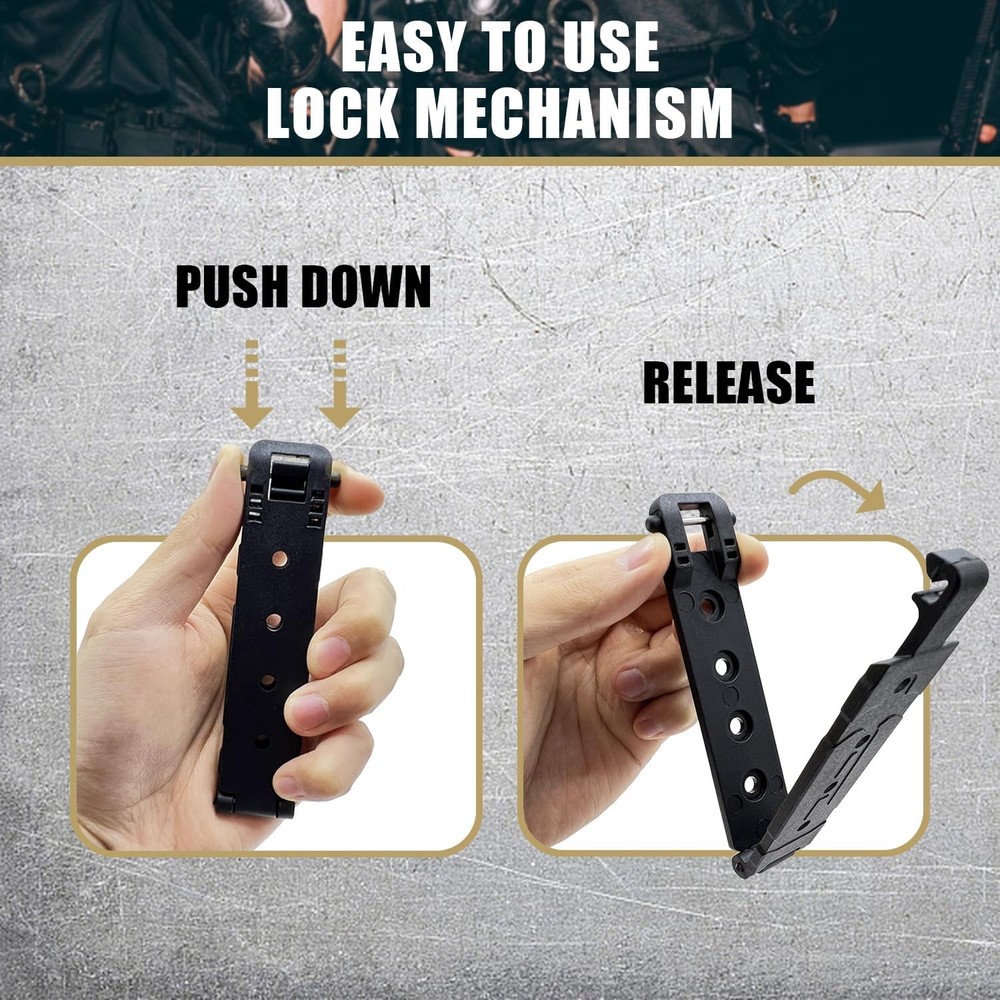 3" Molle Clips 4-Pack, Molle Attachment Clips with Mounting Hardware for Vests,