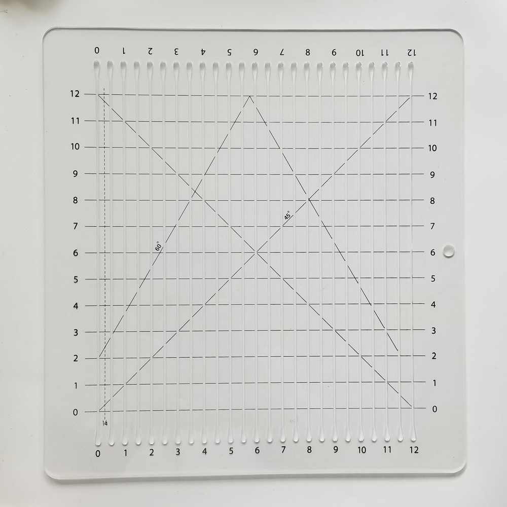 12x12" Shape Cut Ruler for Precise Quilting and Sewing Fabric Cutting