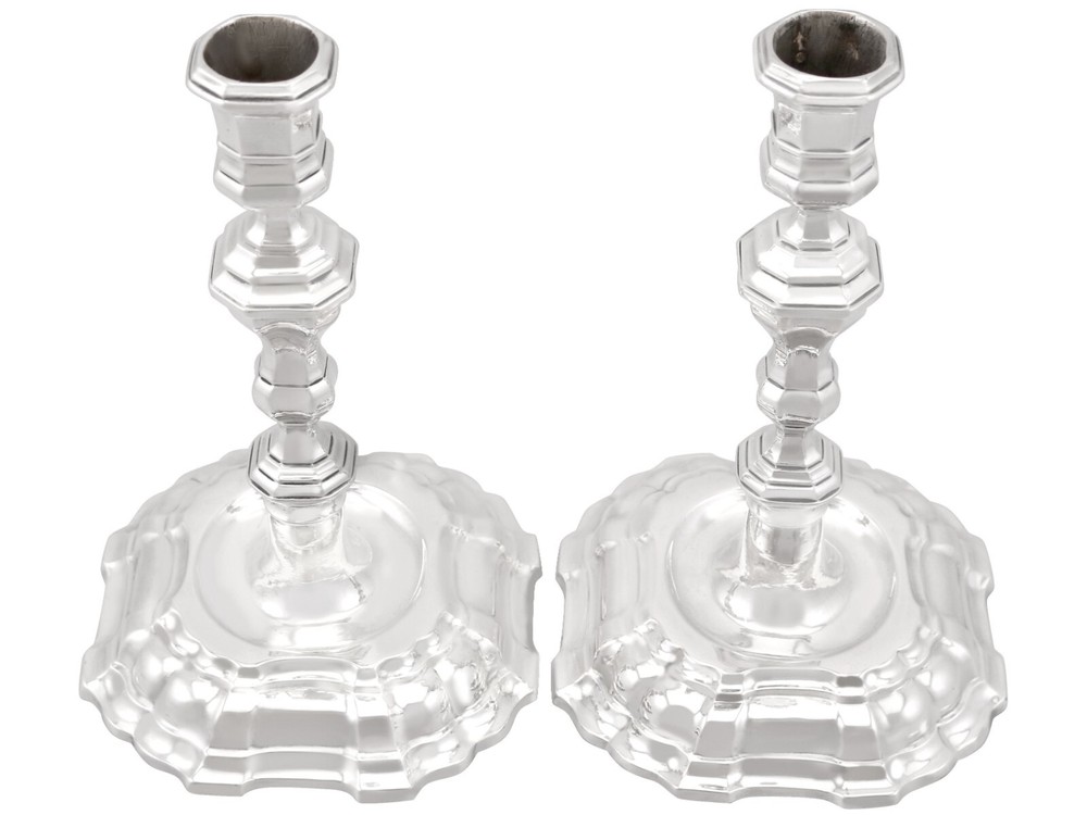 Antique German Silver Candlesticks Circa 1730