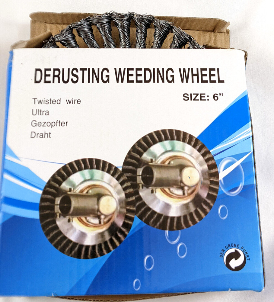 New Derusting Weeding Wheel Size 6" Twisted Wire. New Opened Box