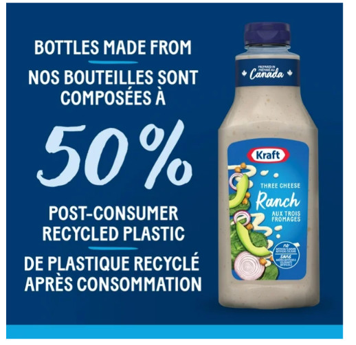 Kraft Three Cheese Ranch Salad Dressing, 425ml (2 Pack)