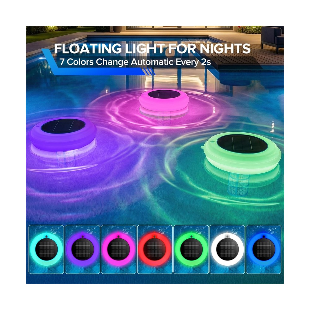 Solar Pool Ionizer, Upgraded Larger Solar Panel Copper Pool Ionizer Floater A...