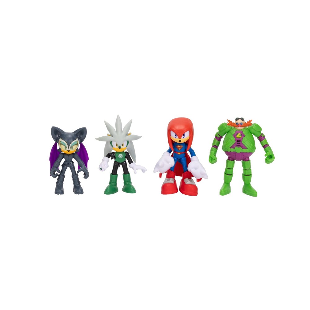 DC X Sonic Collectable 2.5 Inch Scale 2.5", Knuckles Silver Rouge Dr. Eggman
