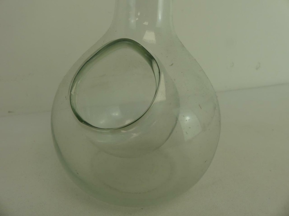 (ref288AG) Unusual Flask within flask Antique Glass