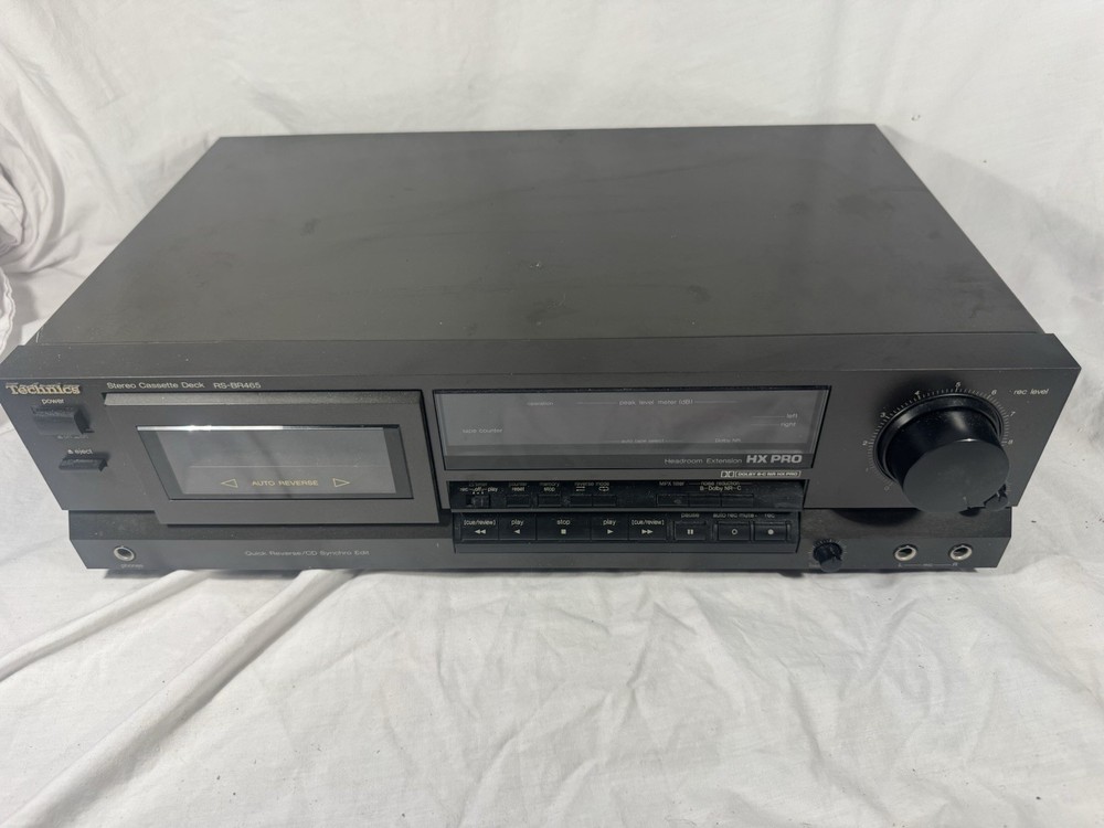Technics RS-BR465 Stereo Cassette Deck Auto-Reverse Dolby HX Pro-Powers On-As Is