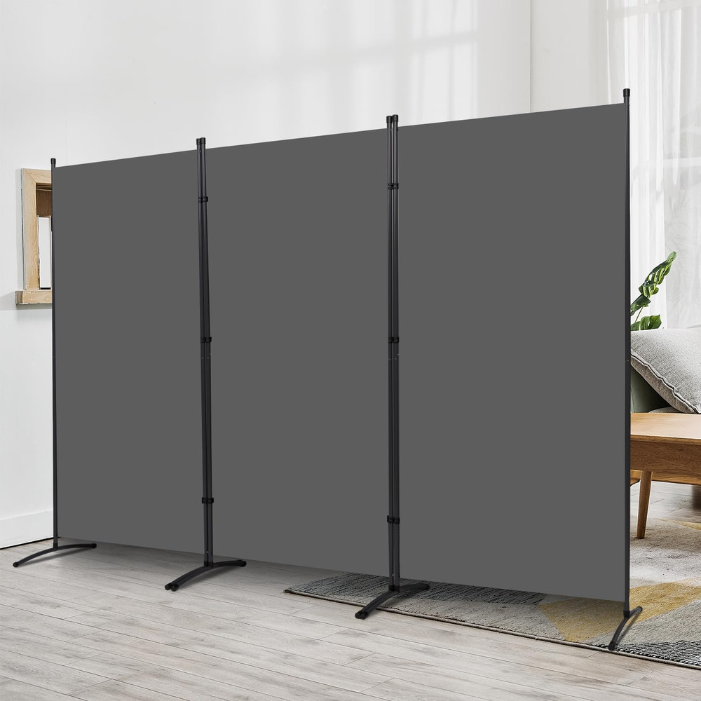3 Panel Indoor Room Divider Folding Privacy Screen Portable Office Divider Grey