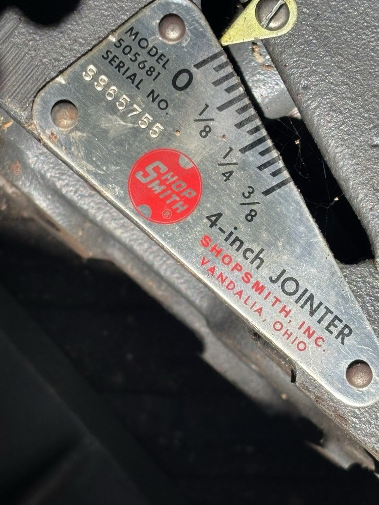 SHOPSMITH MARK V 4'' JOINTER Model 505681