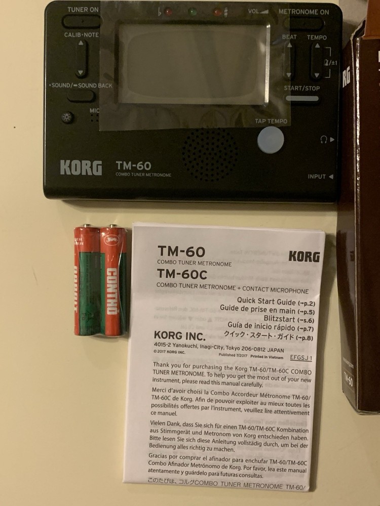 Korg TM60BK Combo Tuner Metronome Black Multi-Instrument New Opened Box