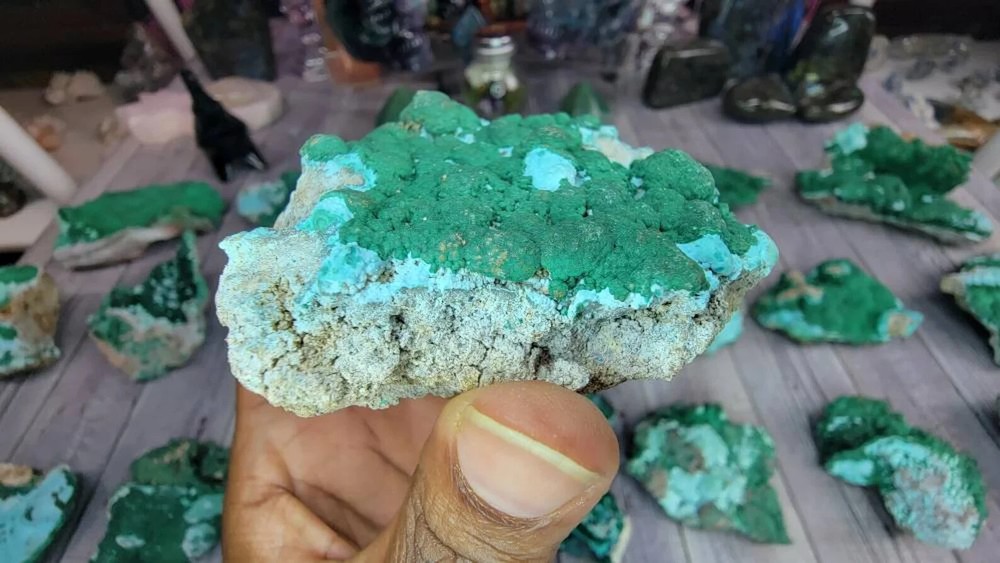 Rare Raw Malachite & Chrysocolla Specimen from Kolwezi, Congo