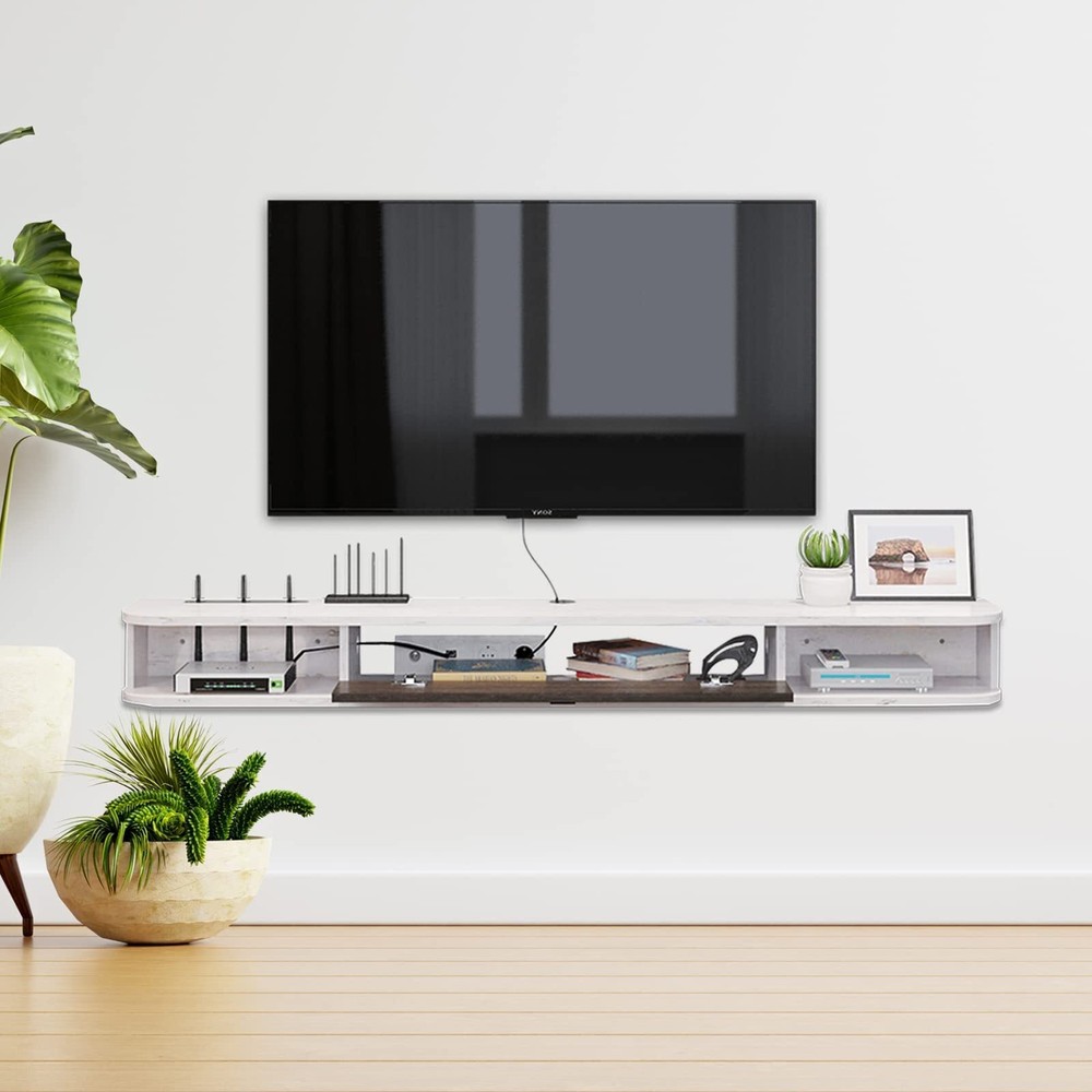 Floating Tv Console55'' Wallmounted Media Consolefloating Tv Cabinetmodern Float