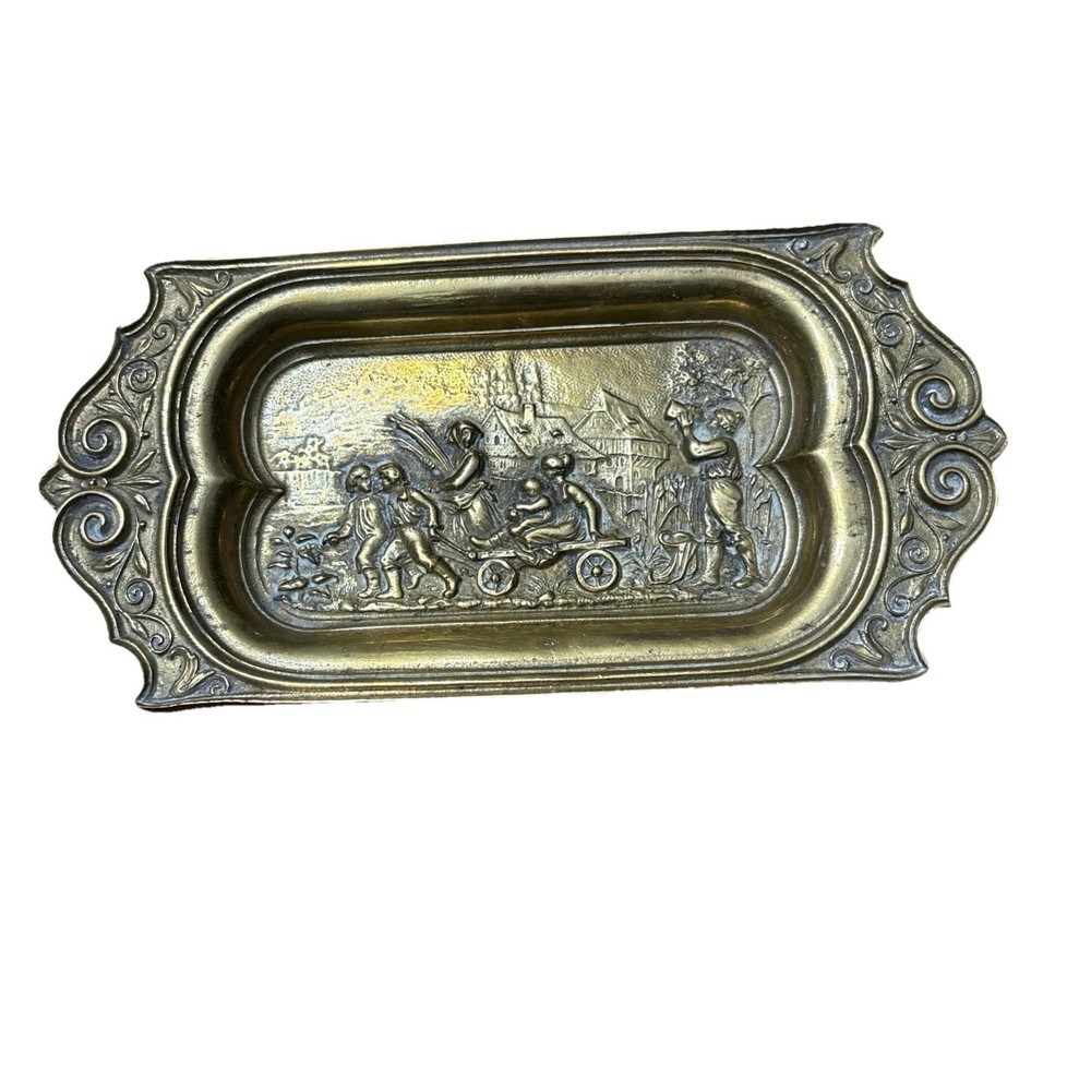 Antique German Renaissance Brass Trinket Tray