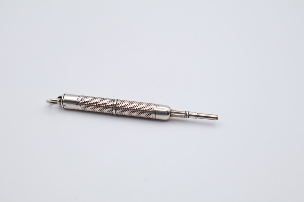 Vintage Silver Engine Turned Mechanical Pencil