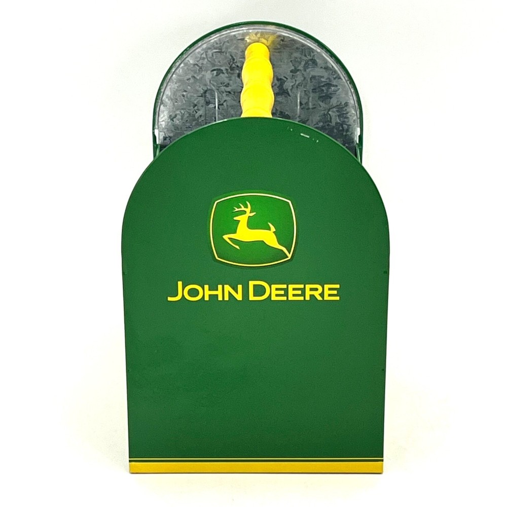 John Deere Licensed Tin Caddy Box Wooden Handle Tool Utensil Compartments