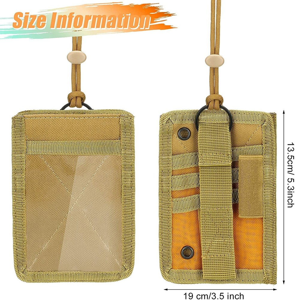 Tactical ID Card Holder Hook & Loop Patch Badge Holder and Neck Lanyard Key Ring