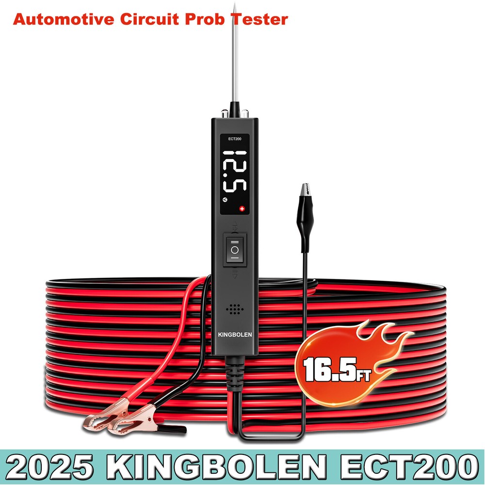 2025 KINGBOLEN ECT200 12V/24V Car Battery Tester Analyzer 16.5ft Cable Auto Tool