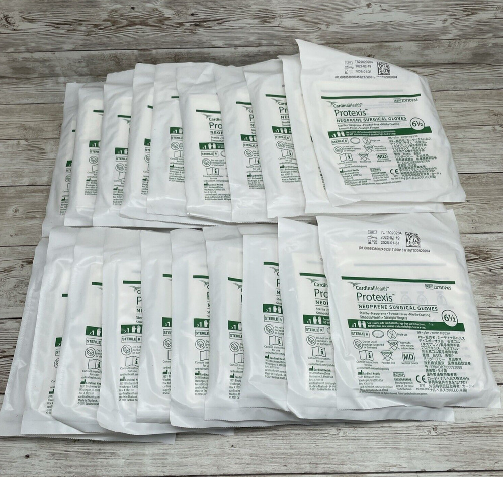 Protexis Neoprene Surgical Gloves, 2D73DP65, *20 PAIR* Size: 6.5 *See Date*