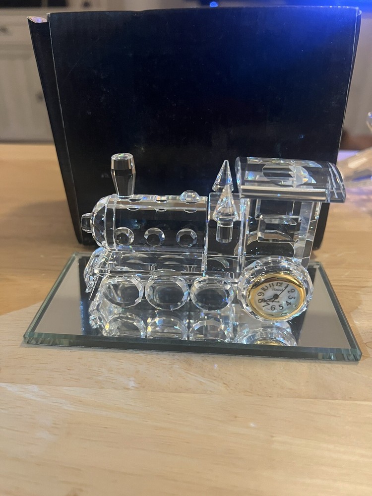 Crystal 4 Inch Train With Xanadu Quartz Clock