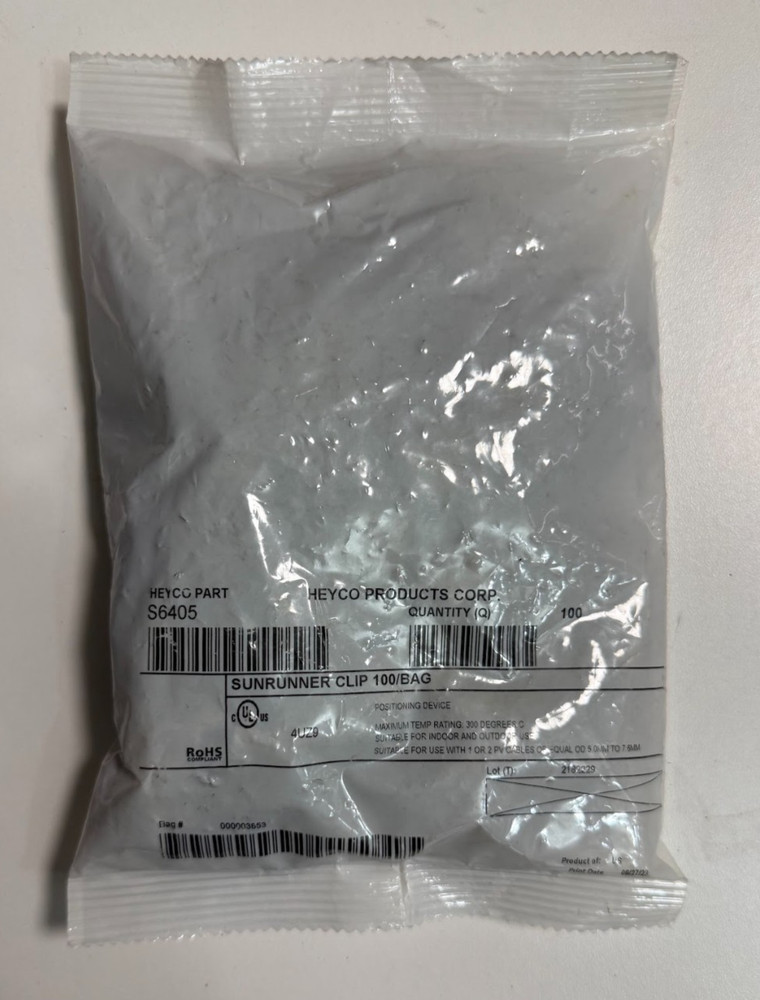 Heyco Sunrunner SS Cable Clip S6405, 1 Bag 100 Each