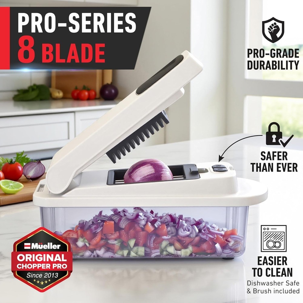 Mueller Vegetable Chopper - 8-Blade Mandoline Slicer for Perfect Meals